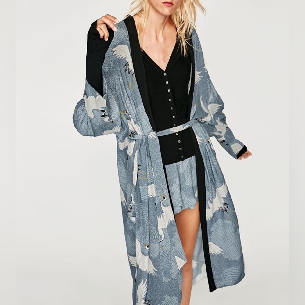 Blue Crane Kimono / Coverup